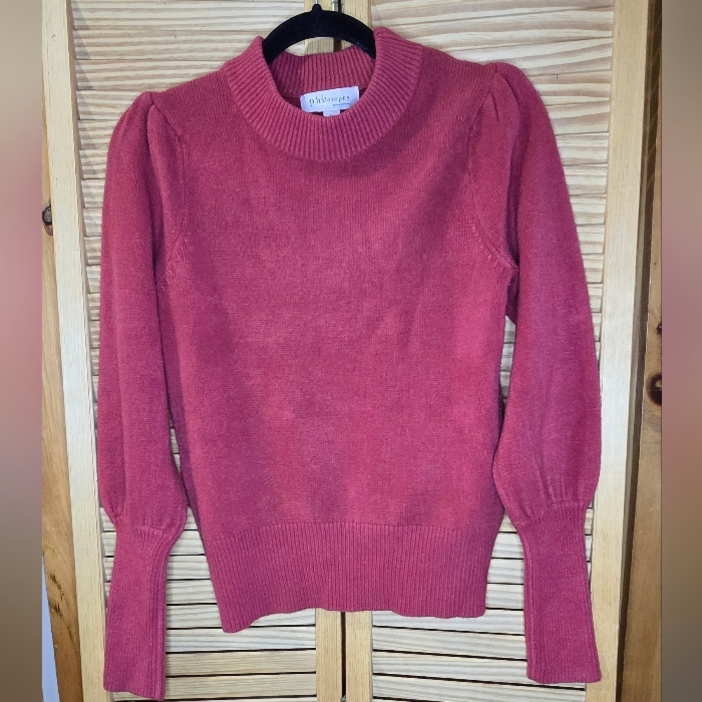 Philosophy Women's Cowl Neck Sweater in Light Red, Size Small